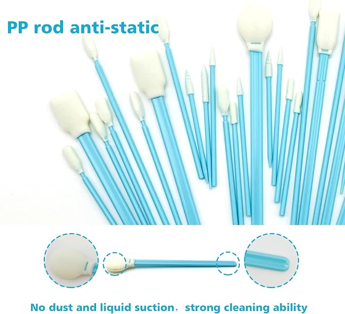 Lint-Free Foam Swab Sticks, Foam Tip Cleaning Swab Kit - Image 5