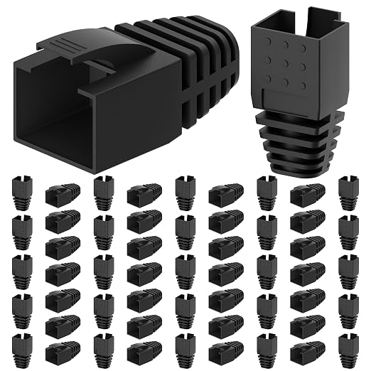 CableGeeker 100-Pack Cat7 / Cat8 RJ45 Strain Relief Boots, RJ45 Boot, Cat 6 Boot by CableGeeker