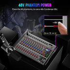 Professional DJ Audio Mixer, 12 Channel Audio Mixer, USB Interface, 12 XLR - Image 2