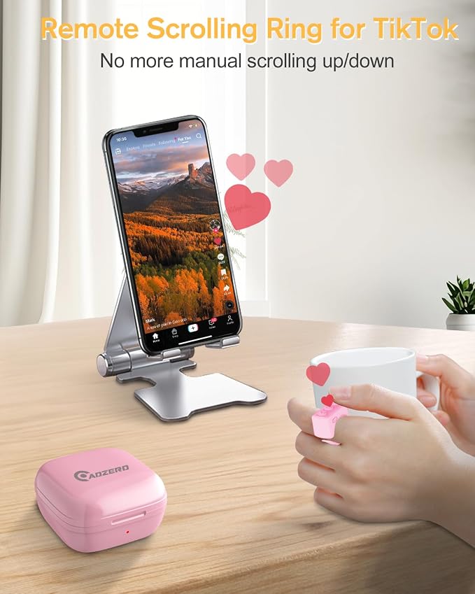 ADZERD Remote Control for TikTok, Page Turner for iPhone/iPad, Scrolling Ring - Image 2