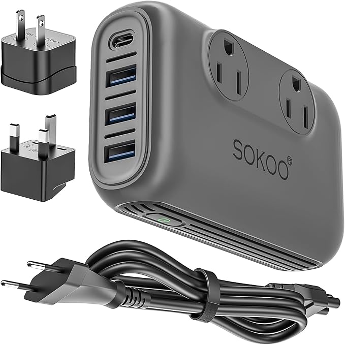 SOKOO 220v to 110v Voltage Converter, International Universal Travel Adapter by SOKOO
