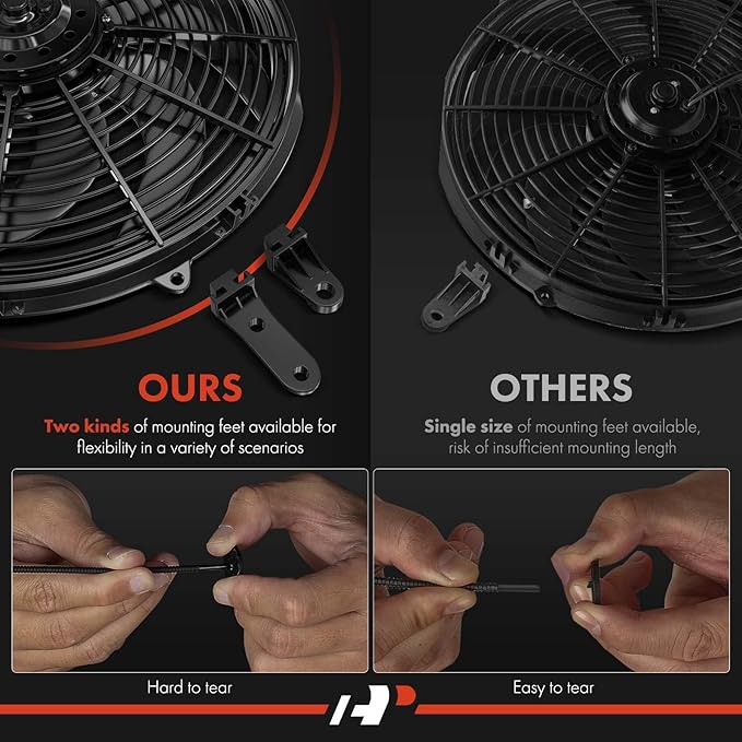 A-Premium 14'' 14 inch Slim Fan Pull Universal Electric Radiator Cooling Fan - Image 5