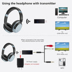 Wireless Bluetooth Headphone Over Ear, 3.5mm Audio Device, Wired and Wireless - Image 3