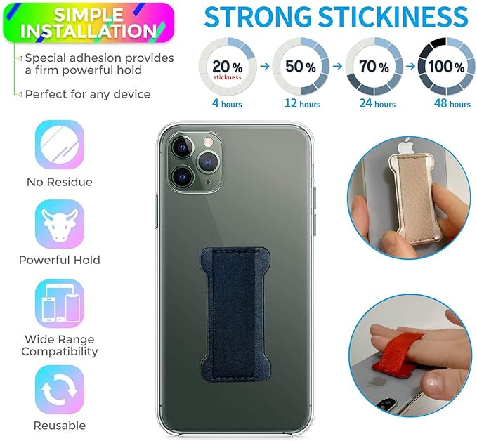 Finger Strap Phone Holder, Cell Phone Finger Grip Strap Holder - Image 2