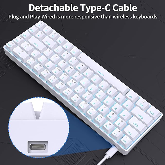 DIERYA T68SE 60% Gaming Mechanical Keyboard, Ultra Compact Mini 68 Key - Image 6