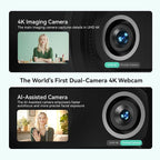 EMEET Piko+ Webcam 4K, World's 1st Dual-Camera AI-Powered 4K Webcam, 1/2.55'' - Image 3