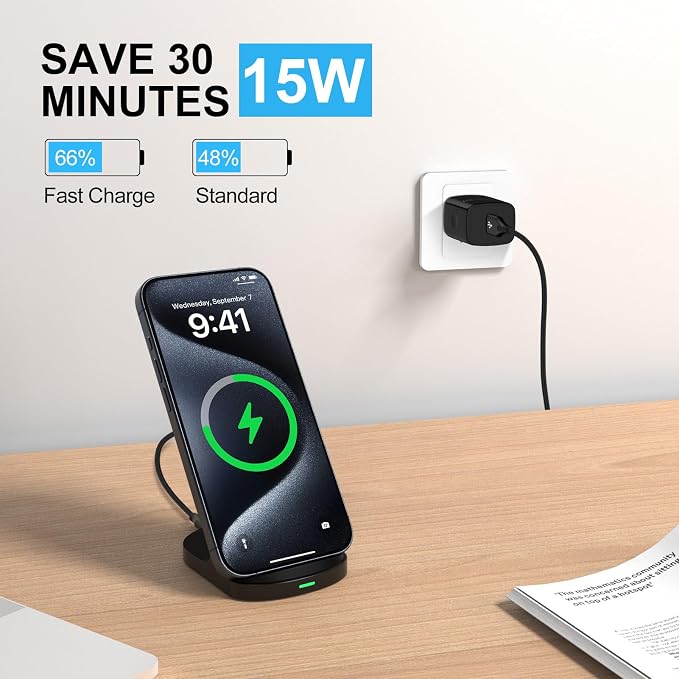 15W Fast Wireless Charger Phone Charging Stand - Image 3