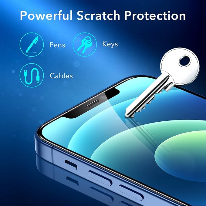 ESR 3 Pack for iPhone 12, iPhone 12 Pro Screen Protector, HD Clear Tempered - Image 5