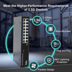 16 Ports 2.5Gb Unmanaged Ethernet Switch, 16*2.5G Base-T Ports. GiGaPlus - Image 4