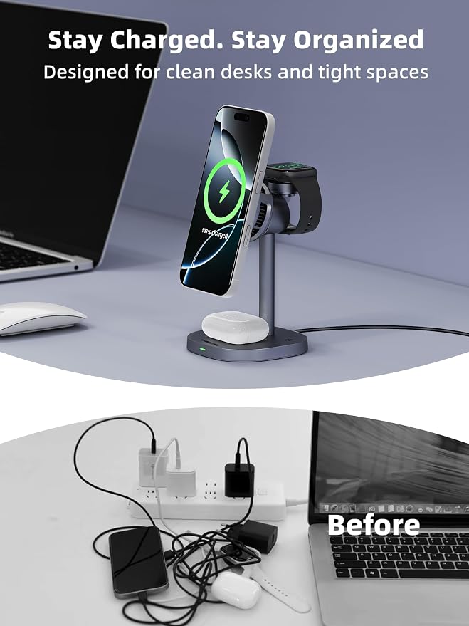 2025 New TRIBONE 3 in 1 Magsafe Wireless Charger Stand - Image 6