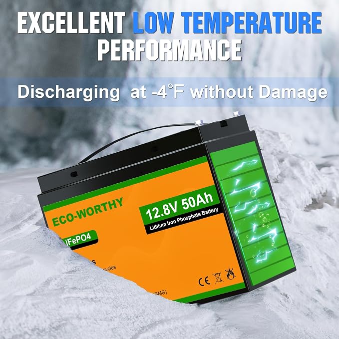 ECO-WORTHY 12V 50Ah Trolling Motor LiFePO4 Lithium Battery - Image 2