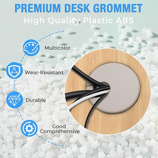 Desk Grommet 2", Desk Cord Hole Cover, Cable Grommet ABS Plastic, Desk Hole - Image 2