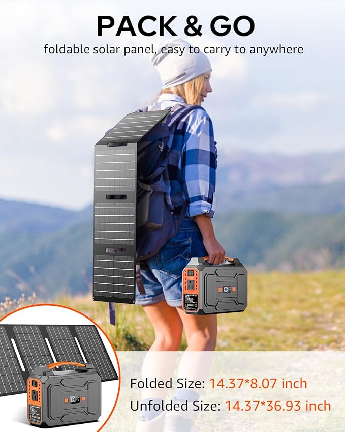 Solar Powered Generator 200W Peak/100W Rated, Portable Solar Generator Power - Image 6