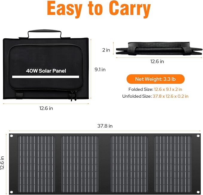 Portable Solar Panel Charger 40W Foldable Solar Panel - Image 8