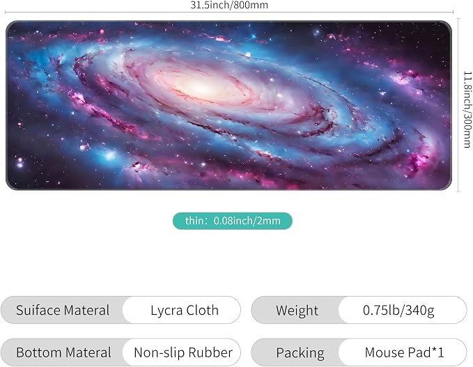 Dynippy Thin Extended Gaming Mouse Pad （31.5 * 11.8 * 0.08 inch） - Image 2