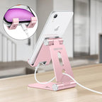 OMOTON Foldable Cell Phone Stand, C4 Portable Aluminum Phone Holder, Adjustable - Image 9