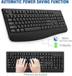EDJO Wireless Keyboard, 2.4G Ergonomic Full Size Wireless Computer Keyboard - Image 4