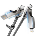 4-in-1 USB C Cable 60W 5FT Lightning Cable Fast Charging Flat Nylon Braided - Image 7