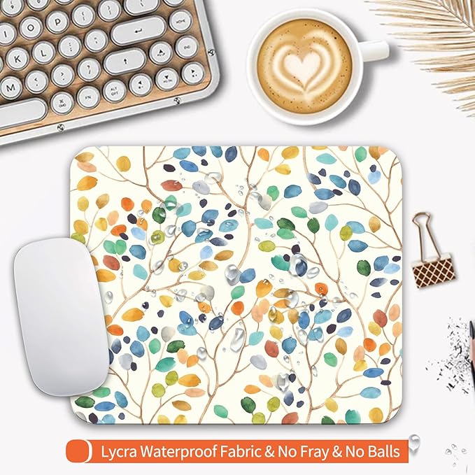 Square Mouse Pad Colorful Forest, Personalized Premium-Textured Custom Mouse - Image 3