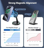 2 Pack Magnetic Wireless Charger Stand 15W Fast Magnetic Charger - Image 5