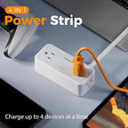 5FT Flat Extension Cord, TESSAN Surge Protector Power Strip - Image 3