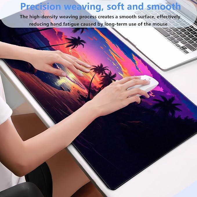 Sunset Beach Gaming Mouse Pad for Desk, Fantasy Ocean Art Desk mat Extended - Image 4