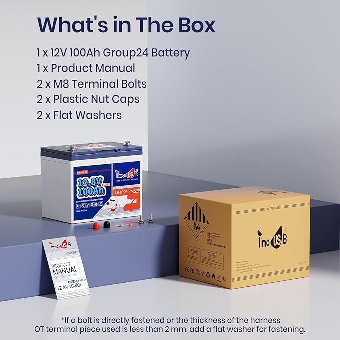 12V100Ah Group24 Mini LiFePO4 Battery, Grade A Battery Cells, Drop-in - Image 8