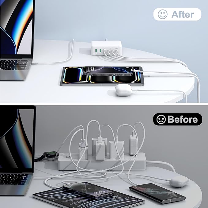 USB C Fast Charger, 150W 6 Port Desktop PD GaN Fast Charger Charging Station - Image 6