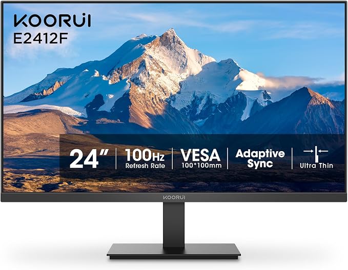 KOORUI 24-inch Computer Monitor Full HD 1920 x 1080p 100Hz VA Display 3000:1 by KOORUI