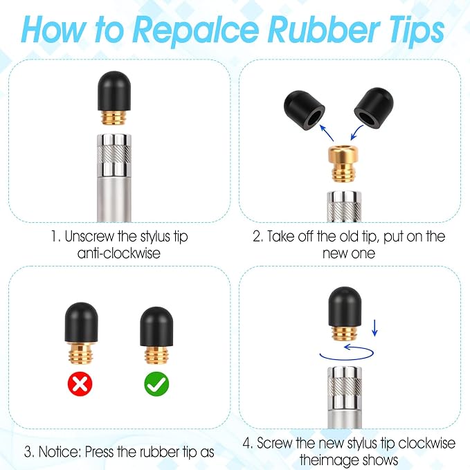 30PCS Replacement Rubber Tips for Stylus pens, High Sensitivity Stylushome Tip - Image 6