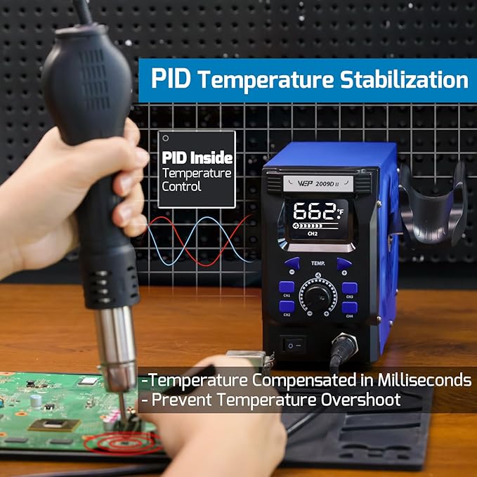 WEP 2009D-II Hot Air Soldering Station, Hot Air Rework Station - Image 5