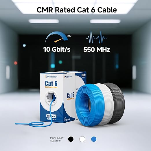 Cable Matters 10Gbps in-Wall Riser Rated 23AWG Bare Copper Cat6 Ethernet Cable - Image 2