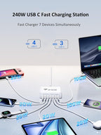 240W USB C Charging Station, 7-Port GaN USB C Charger Block, 100W Laptop USB C - Image 3