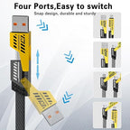 2Pack 4 in 1 Fast Charging Cable, Transferring Data, 6.65 Ft, Braided Cable 65W - Image 2