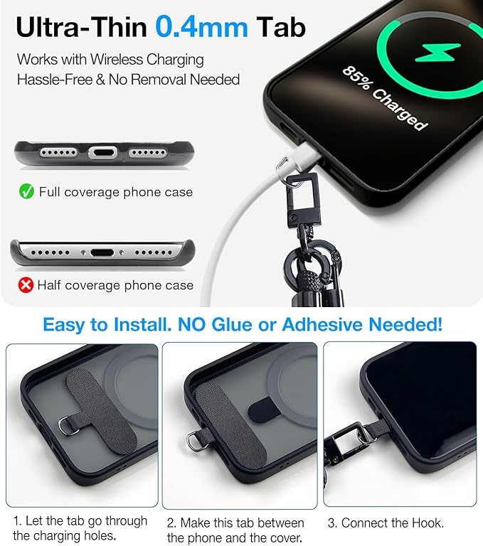 Phone Lanyard Crossbody, 3-in-1 Neck Strap& Wrist Strap, Adjustable Anti-Theft - Image 7