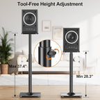 ELIVED Universal Speaker Stands Height Adjustable 28"-37.4", Bookshelf Speaker - Image 2