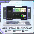 Wireless Mechanical Keyboard, Triple Mode 2.4G/USB-C/Bluetooth Gaming Keyboard - Image 3