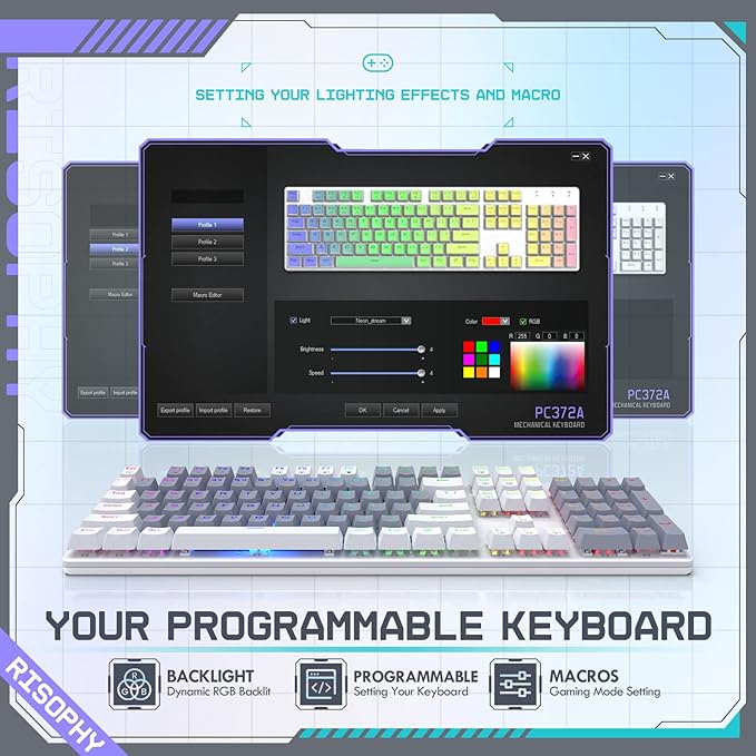Wireless Mechanical Keyboard, Triple Mode 2.4G/USB-C/Bluetooth Gaming Keyboard - Image 3