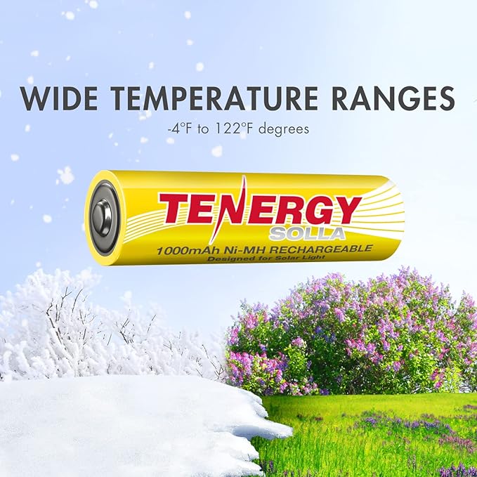 Tenergy Solla Rechargeable NiMH AA Battery, 1000mAh Solar Batteries - Image 3