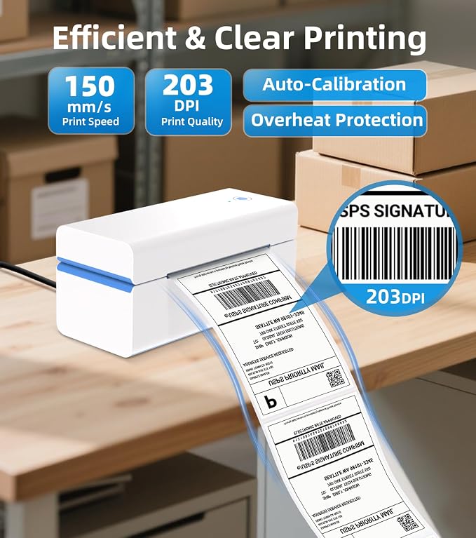 ORGSTA Bluetooth Thermal Shipping Label Printer T001-Plus Wireless 4x6 Shipping - Image 7