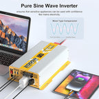 XWJNE 2000W Pure Sine Wave Power Inverter 24V DC to 120V GFCI AC Converter - Image 8