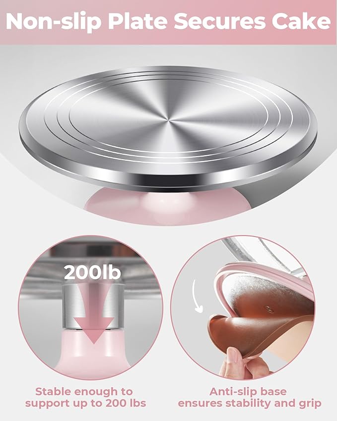 Kootek Aluminium Alloy Revolving Cake Stand 12 Inch Rotating Cake Turntable - Image 5