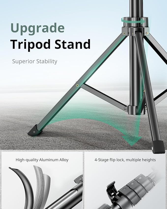 SENSYNE 62" Phone Tripod & Selfie Stick, Extendable Cell Phone Tripod Stand - Image 3