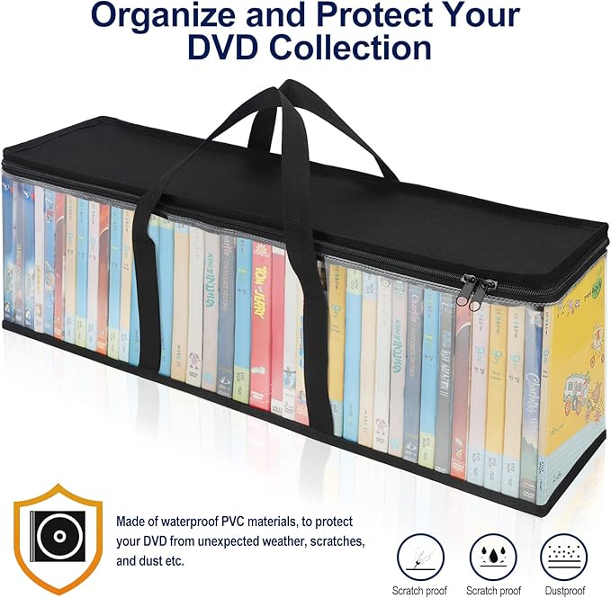 CCidea DVD Storage Bags Set of 2, Stackable DVD/CD/Blu Ray Storage Cases - Image 4