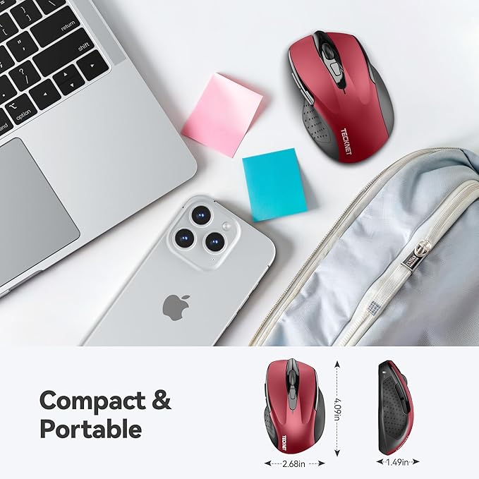 TECKNET Wireless Mouse, 2.4G Ergonomic Optical Mouse, Computer Mouse - Image 2