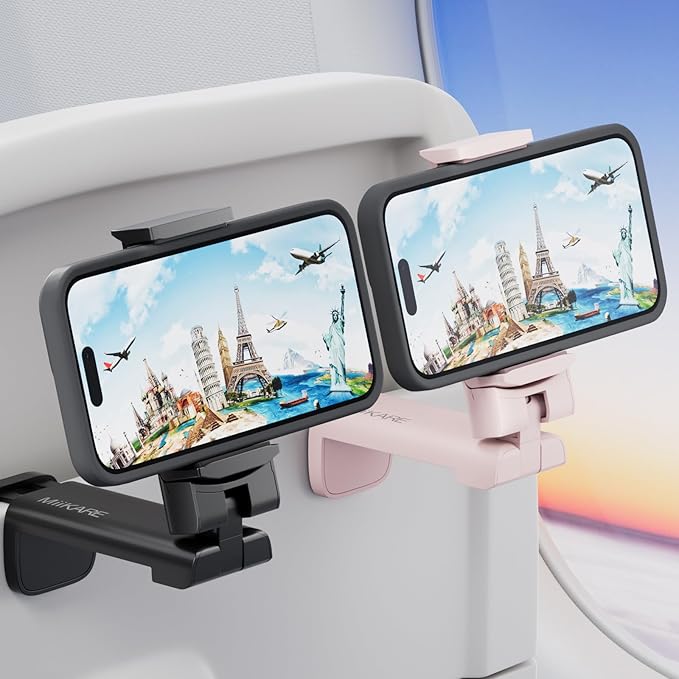 MiiKARE Airplane Travel Essentials Phone Holder, Universal Handsfree Phone Mount by MiiKARE