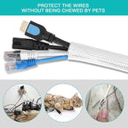 6.6ft - 2/3 inch White Cable Sleeve, Cable Organizer - Image 2