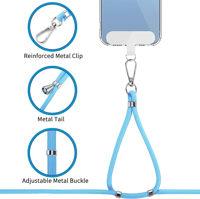 CACOE Phone Lanyard 2 Pcs-1 Pcs Adjustable Neck Strap, 2 Pads, Universal - Image 5