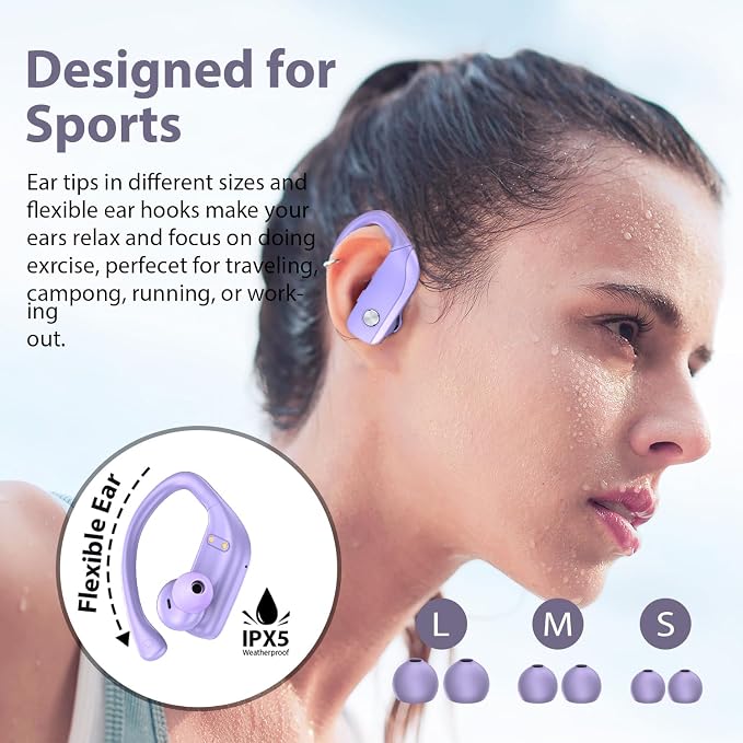 bmanl Wireless Earbuds Bluetooth Headphones 48hrs Play Back Sport Earphones - Image 6