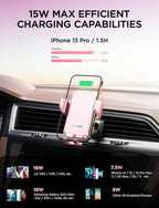 Wireless Car Charger, JOYMASS 15W Fast Charging Auto Clamping Car Charger Cell - Image 2